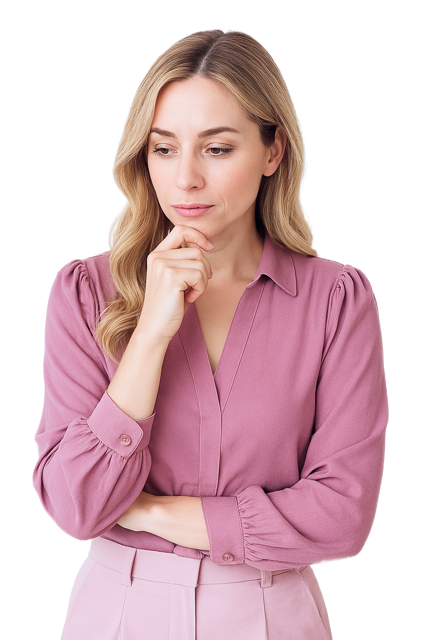 Девушка думает